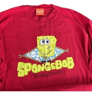Vintage Spongebob Squarepants T-Shirt Nudiepants Nickelodeon Y2K 2002 Men Sz XL